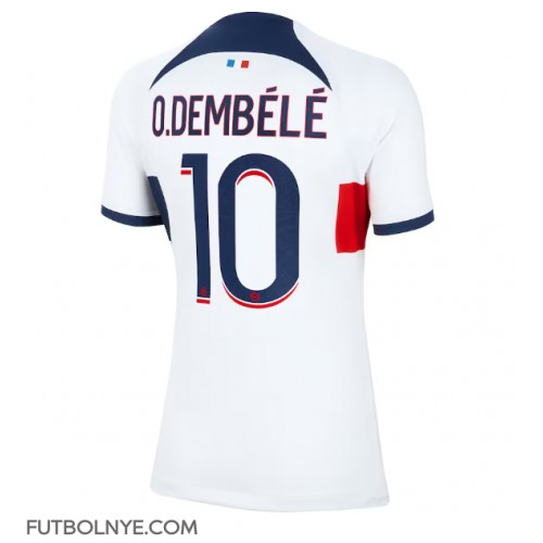 Camiseta Paris Saint-Germain Ousmane Dembele #10 Visitante Equipación para mujer 2023-24 manga corta